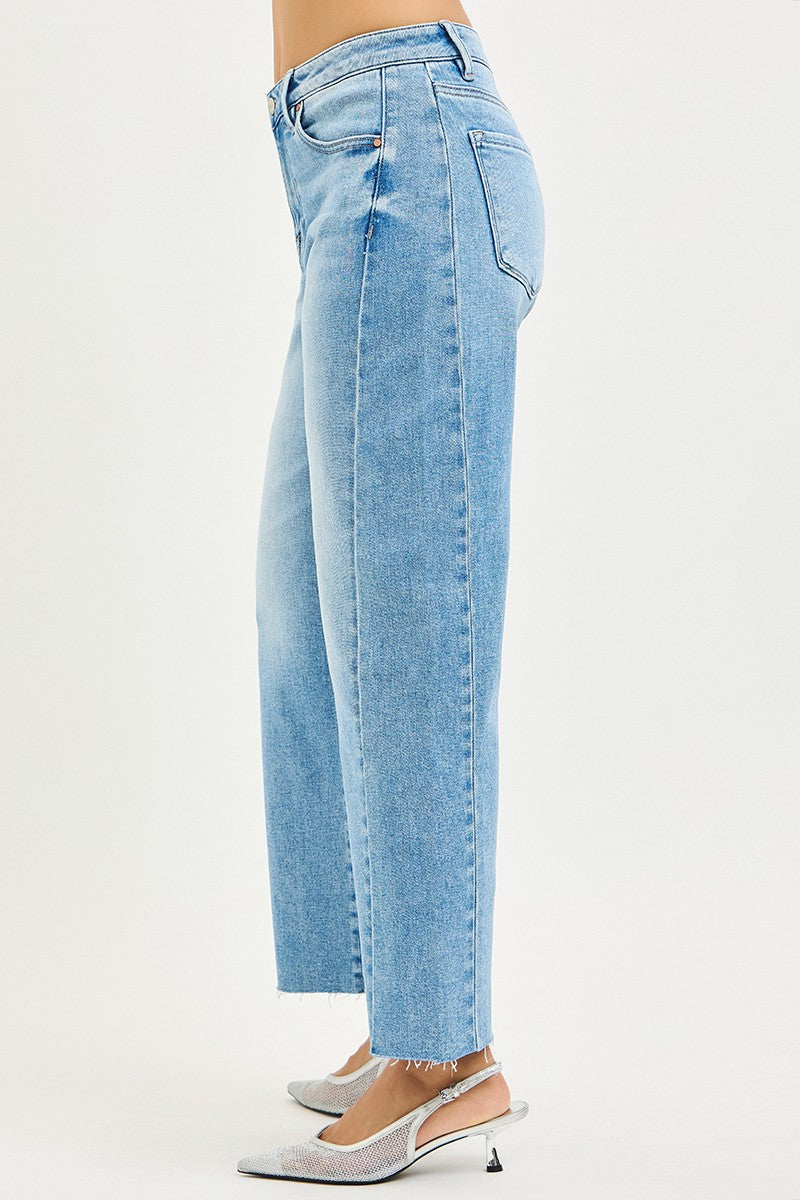 SLOUCHY CROPPED BARREL JEANS CURVED SIDE SEAM