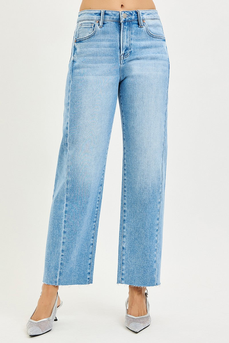 SLOUCHY CROPPED BARREL JEANS CURVED SIDE SEAM