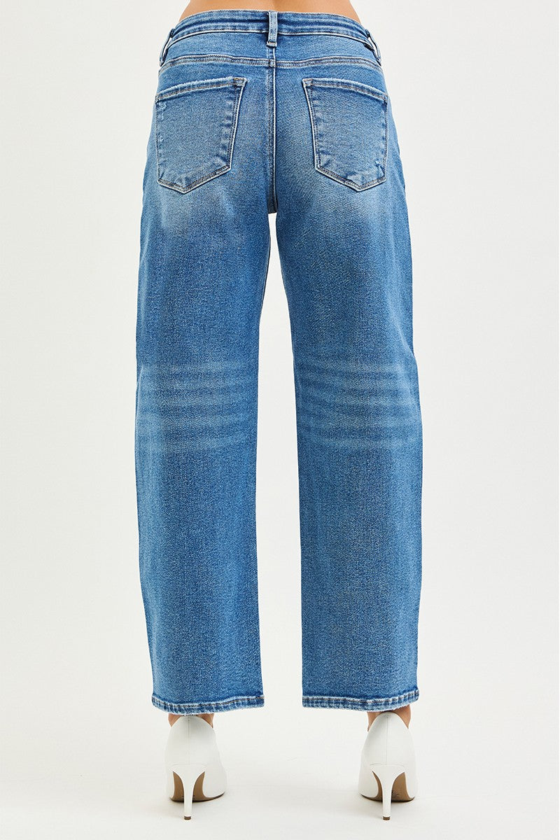HIGH RISE CROP BARREL JEANS