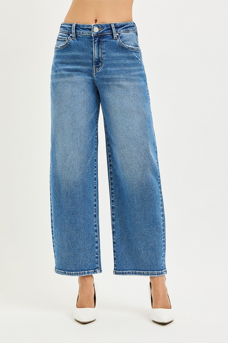 HIGH RISE CROP BARREL JEANS