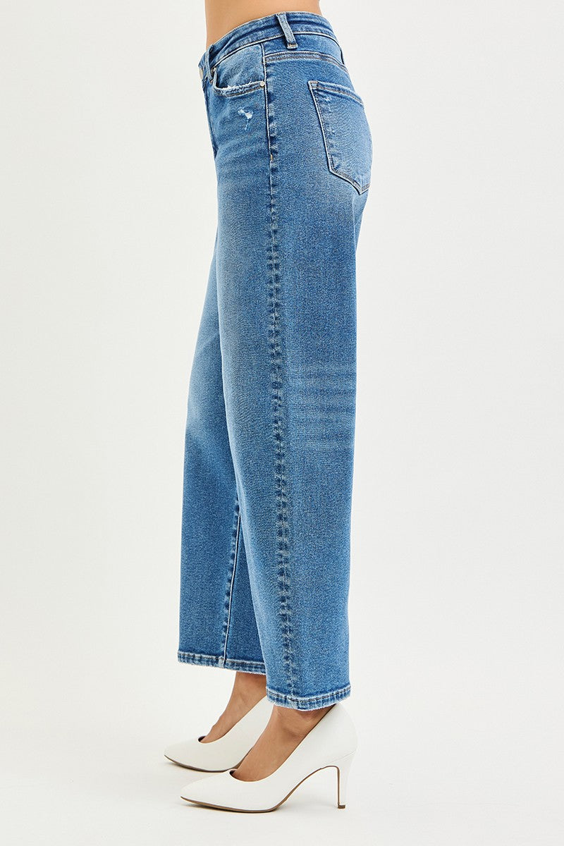 HIGH RISE CROP BARREL JEANS
