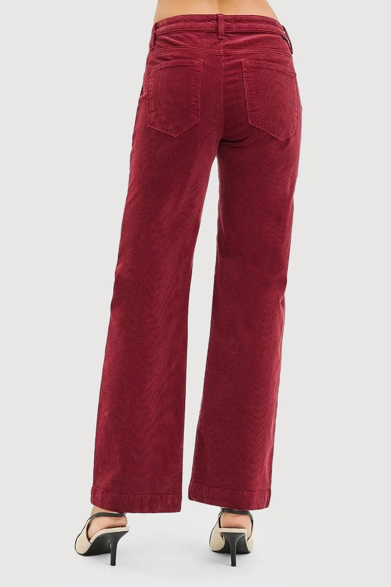 TUMMY CONTROL MID RISE ANKLE STRAIGHT CORDUROY