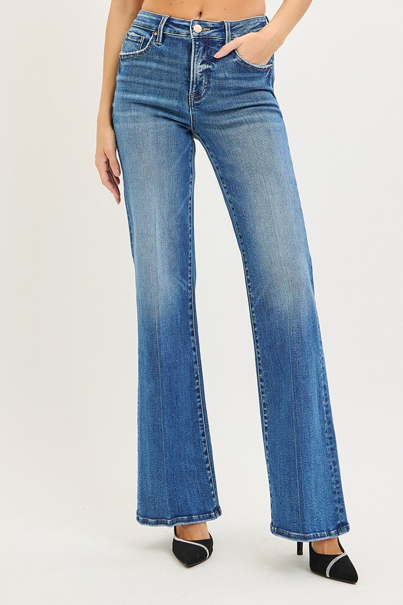 TUMMY CONTROL HIGH RISE WIDE FLARE JEANS