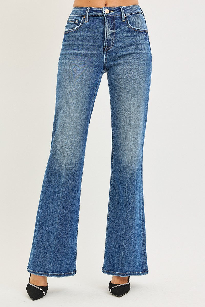 TUMMY CONTROL HIGH RISE WIDE FLARE JEANS