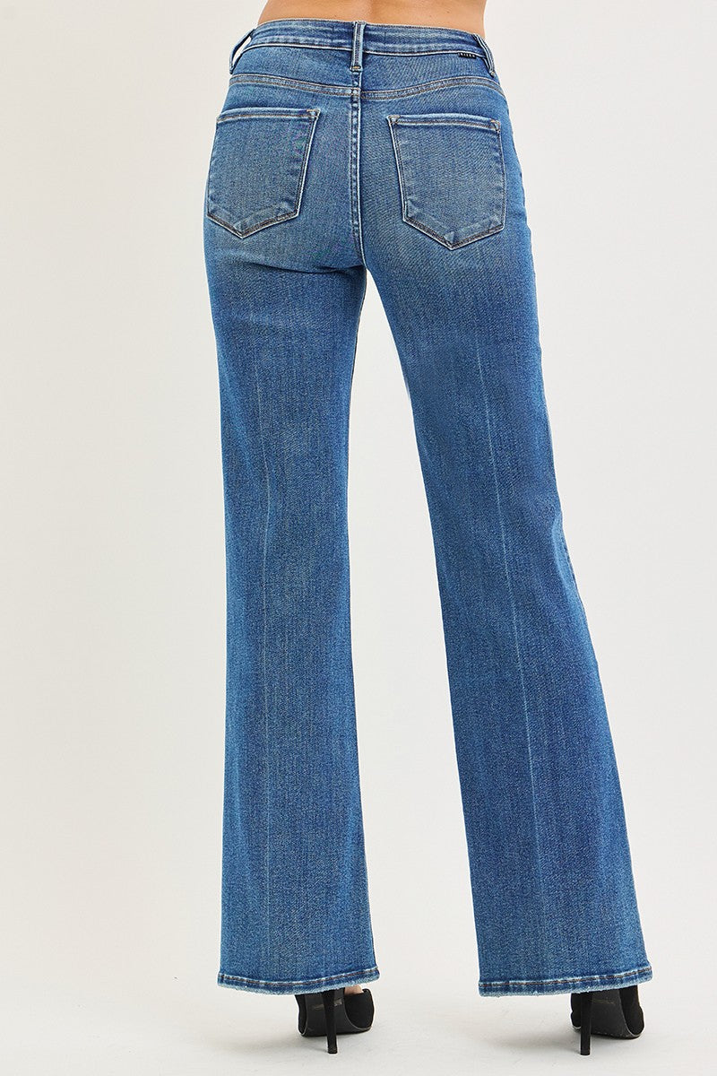 TUMMY CONTROL HIGH RISE WIDE FLARE JEANS