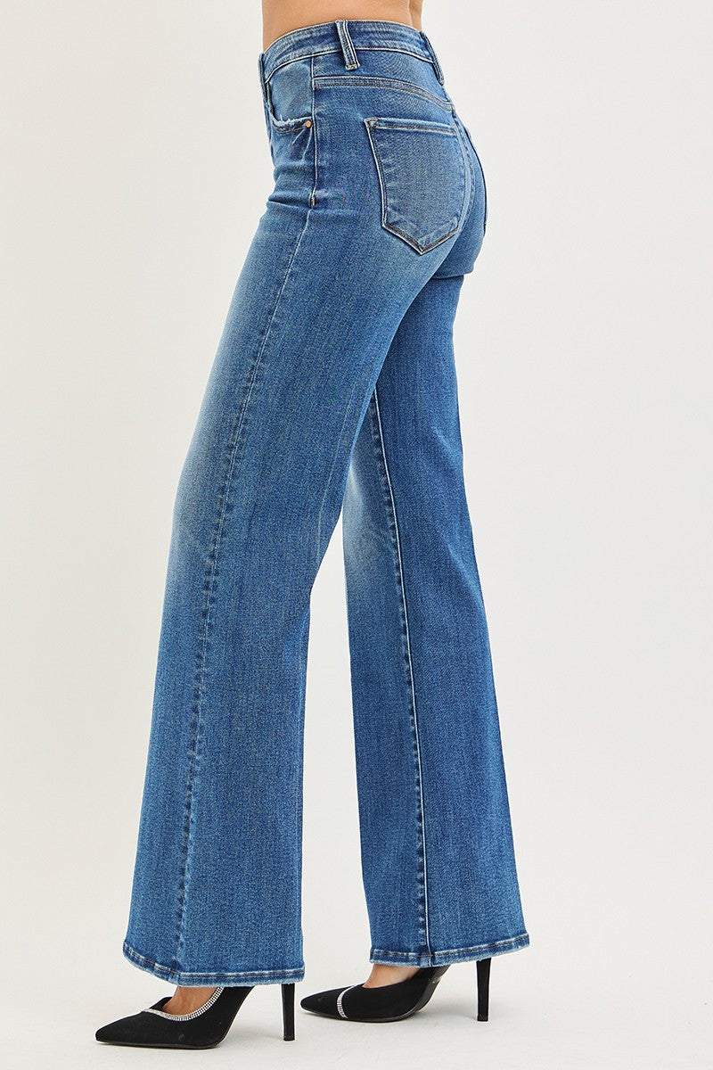 TUMMY CONTROL HIGH RISE WIDE FLARE JEANS