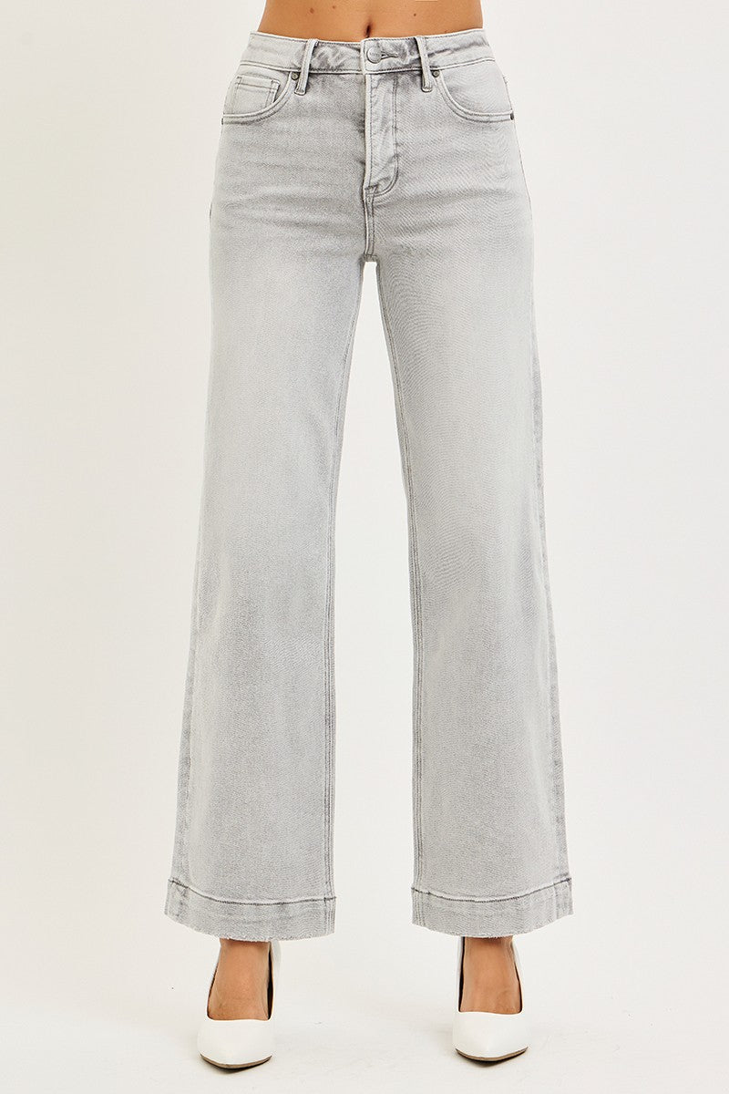 HIGH RISE ANKLE WIDE JEANS