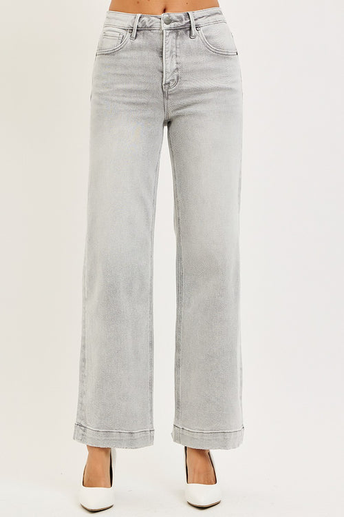 HIGH RISE ANKLE WIDE JEANS