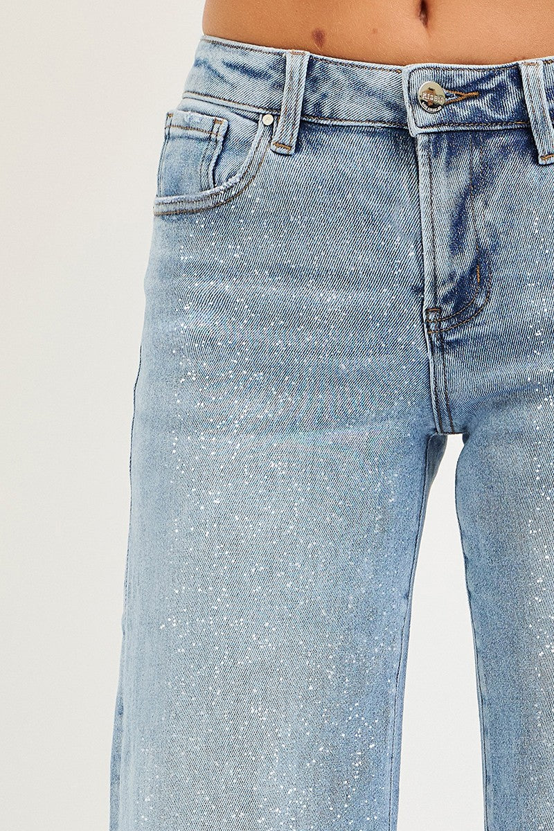 LOW RISE WIDE LEG JEANS