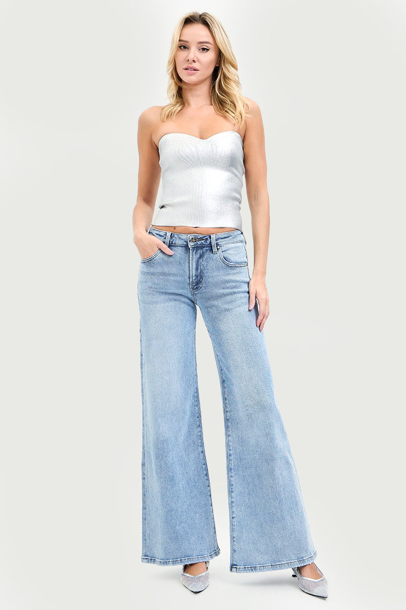 LOW RISE WIDE LEG JEANS