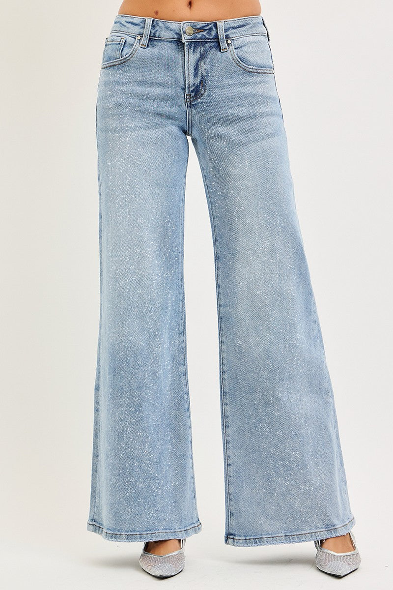 LOW RISE WIDE LEG JEANS