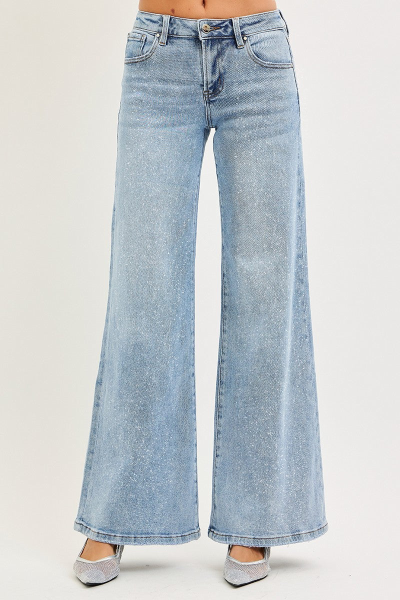 LOW RISE WIDE LEG JEANS