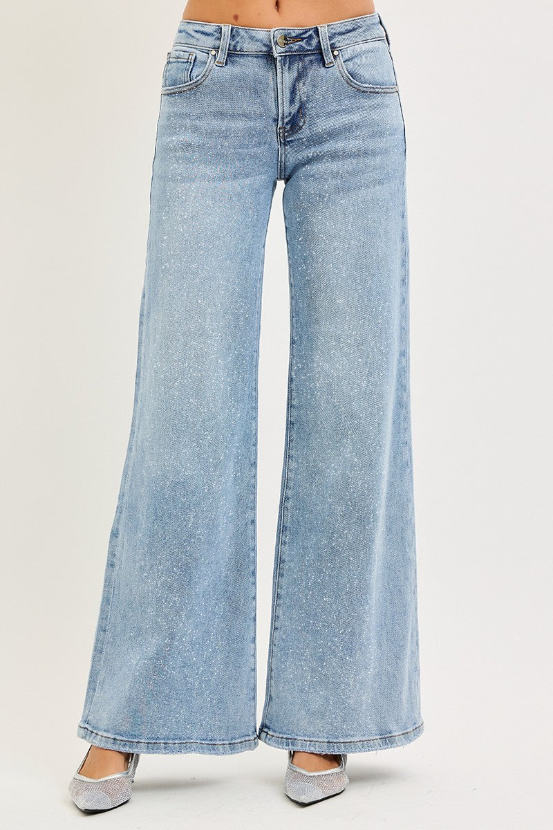 LOW RISE WIDE LEG JEANS