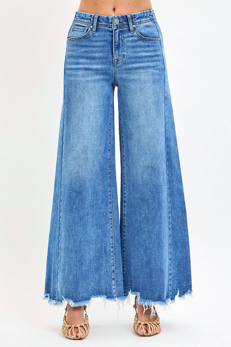 HIGH RISE ANKLE WIDE JEANS