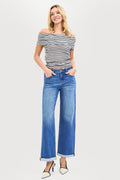 HIGH RISE RELAXED FIT ANKLE STRAIGHT JEANS CUFF