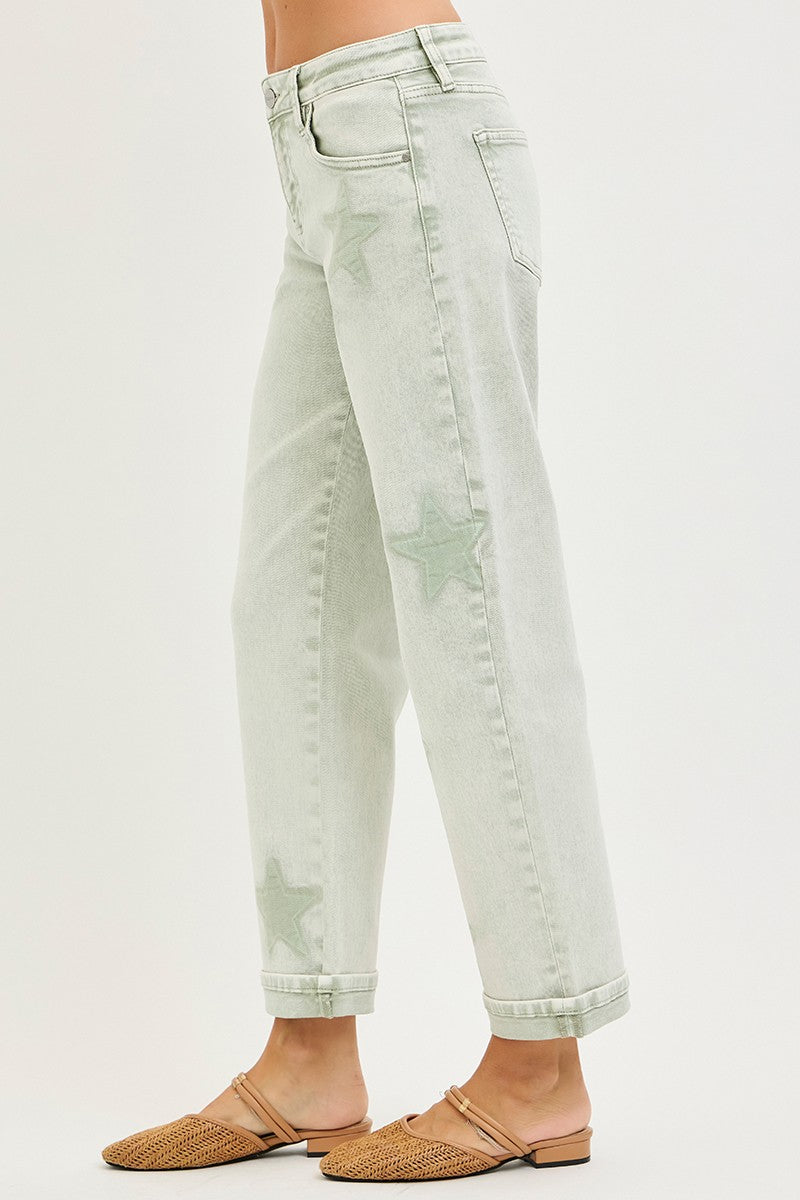 SLOUCHY ANKLE BOYFRIEND PANTS IN STAR SHADE WASH