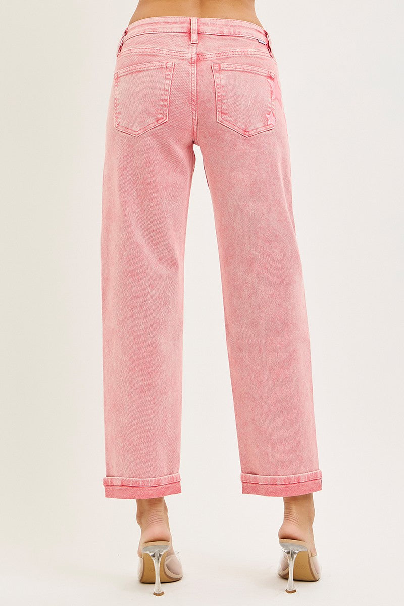 SLOUCHY ANKLE BOYFRIEND PANTS IN STAR SHADE WASH