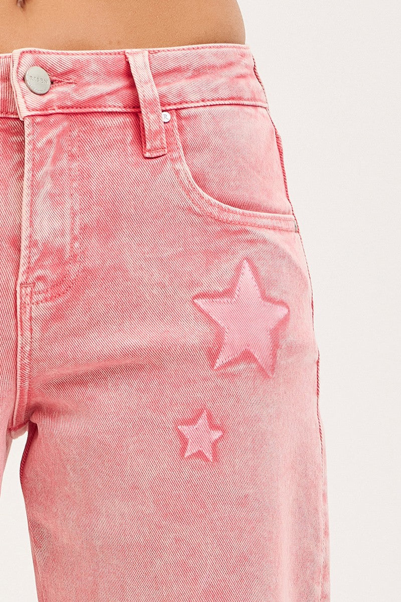 SLOUCHY ANKLE BOYFRIEND PANTS IN STAR SHADE WASH