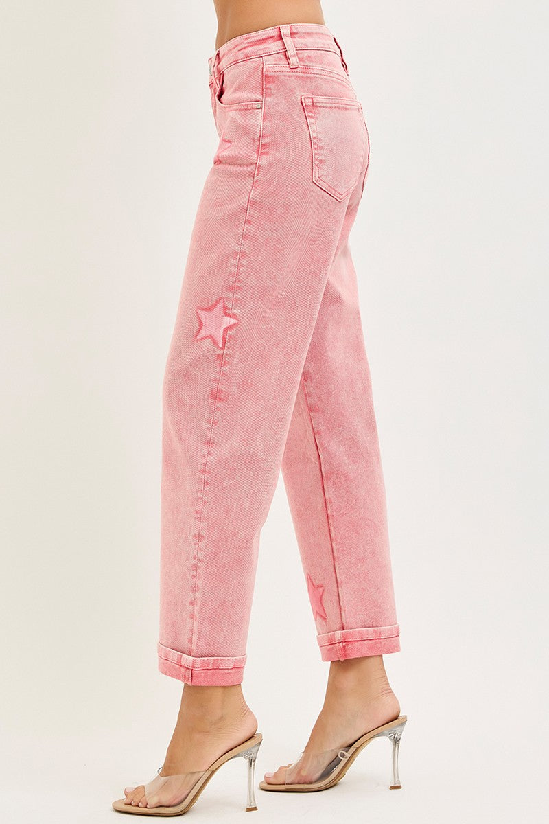 SLOUCHY ANKLE BOYFRIEND PANTS IN STAR SHADE WASH