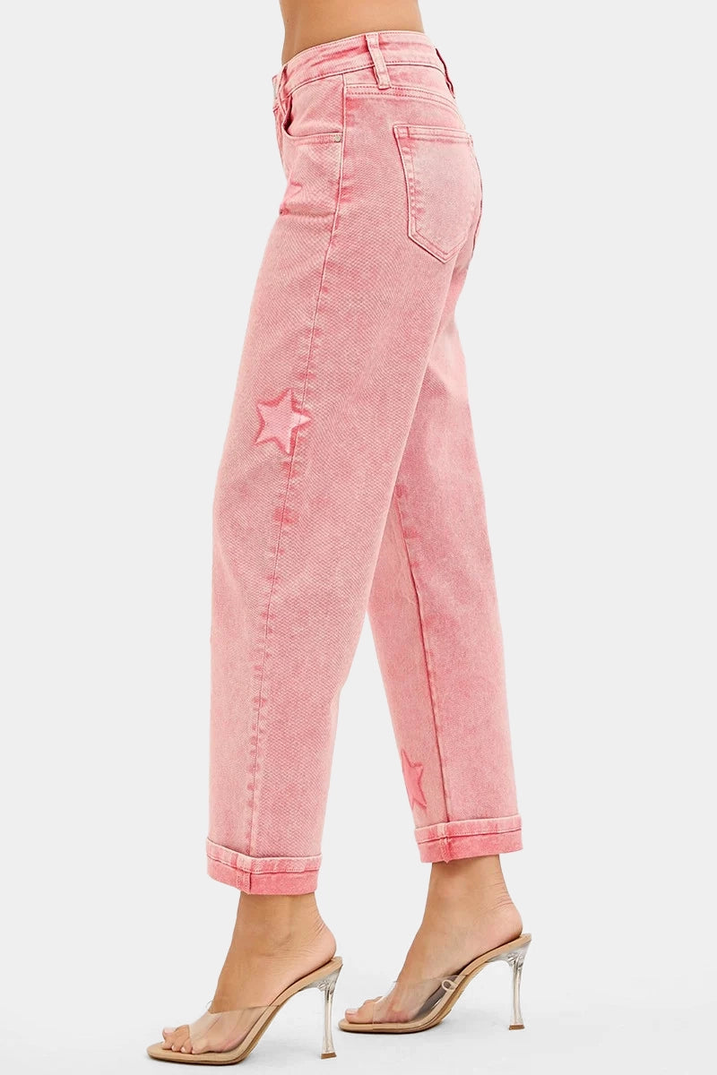 SLOUCHY ANKLE BOYFRIEND PANTS IN STAR SHADE WASH