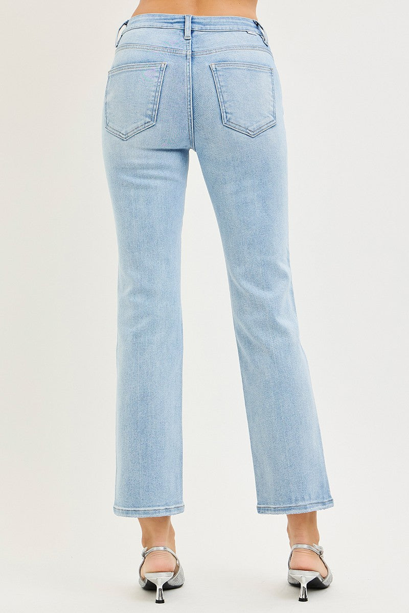 TUMMY CONTROL HIGH RISE CROP STRAIGHT JEANS