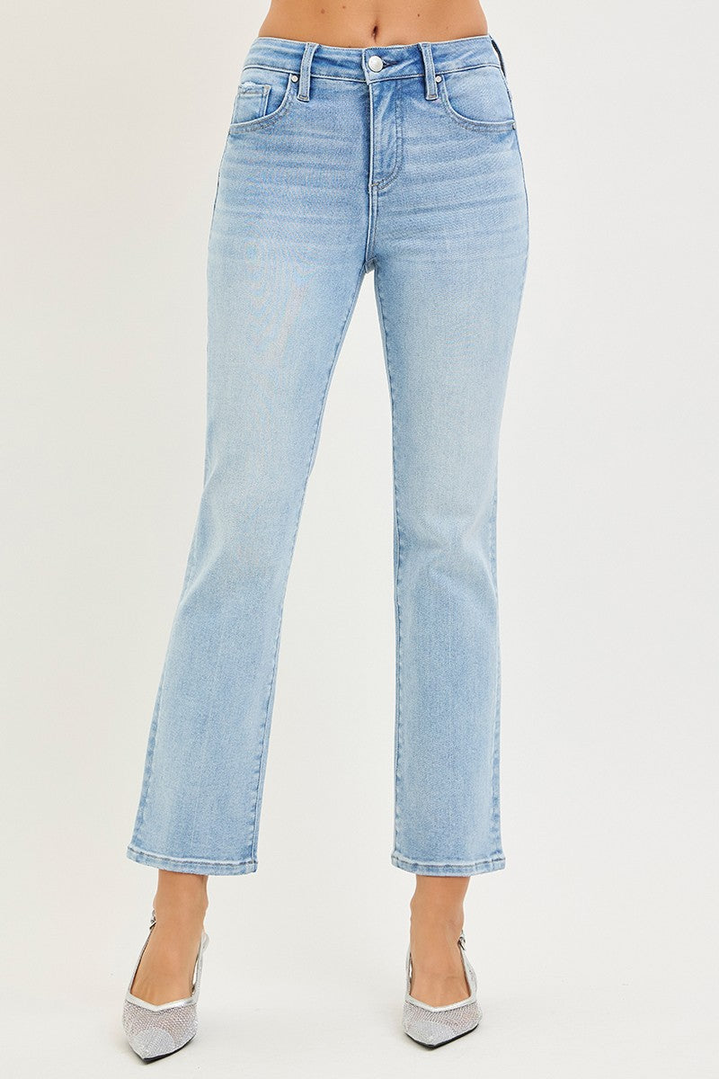 TUMMY CONTROL HIGH RISE CROP STRAIGHT JEANS