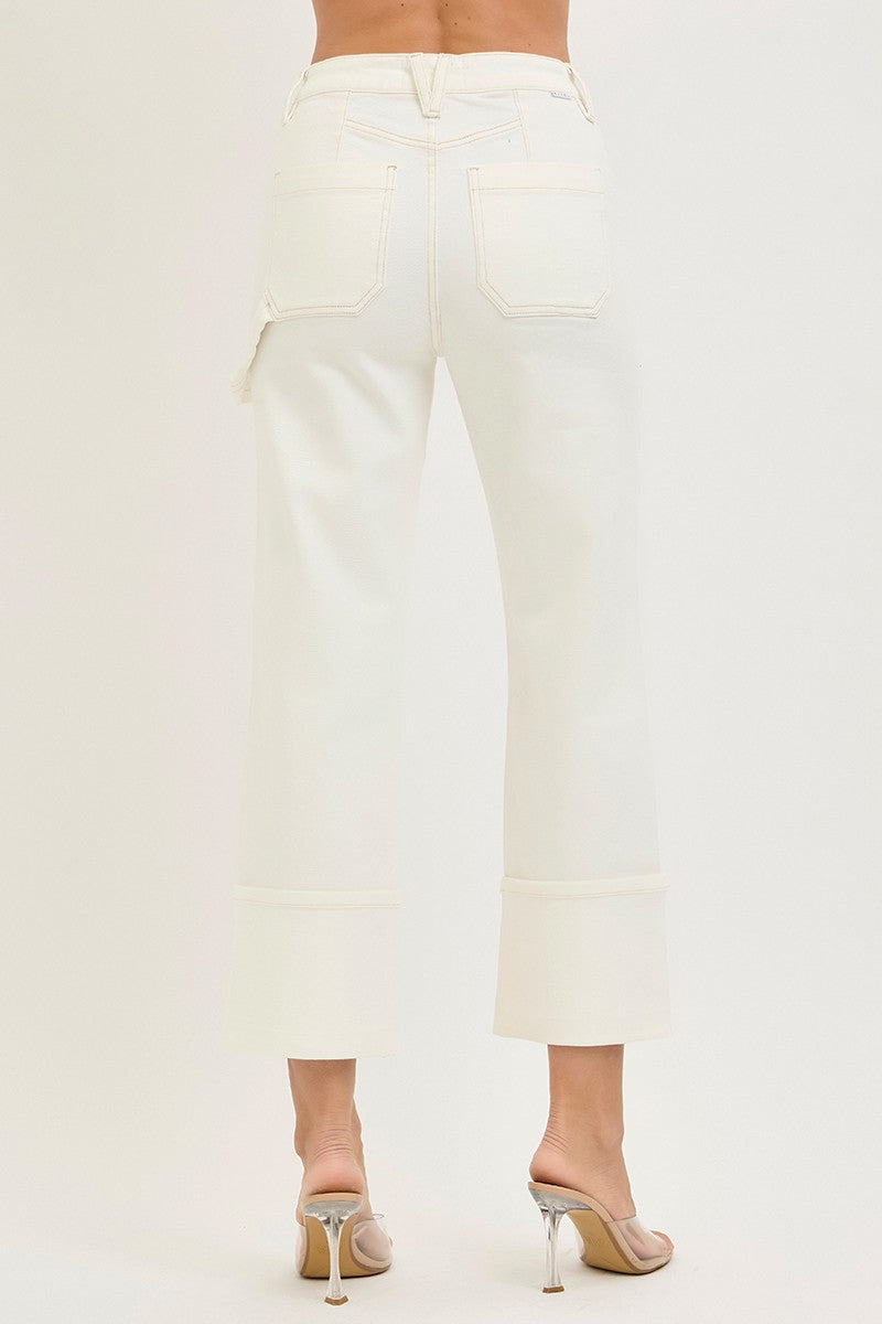 HIGH RISE STRAIGHT TURN UP CUFFED PATCH POCKET