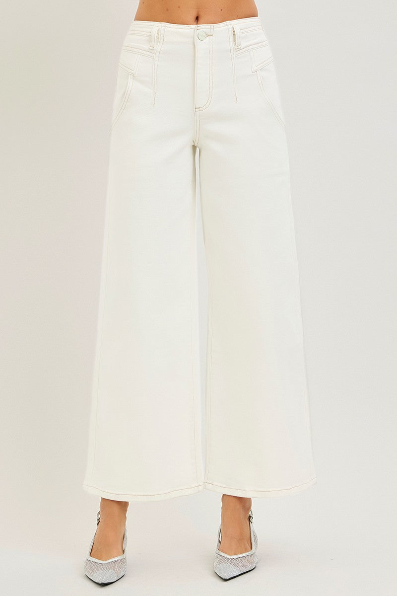 HIGH RISE ANKLE WIDE PANTS
