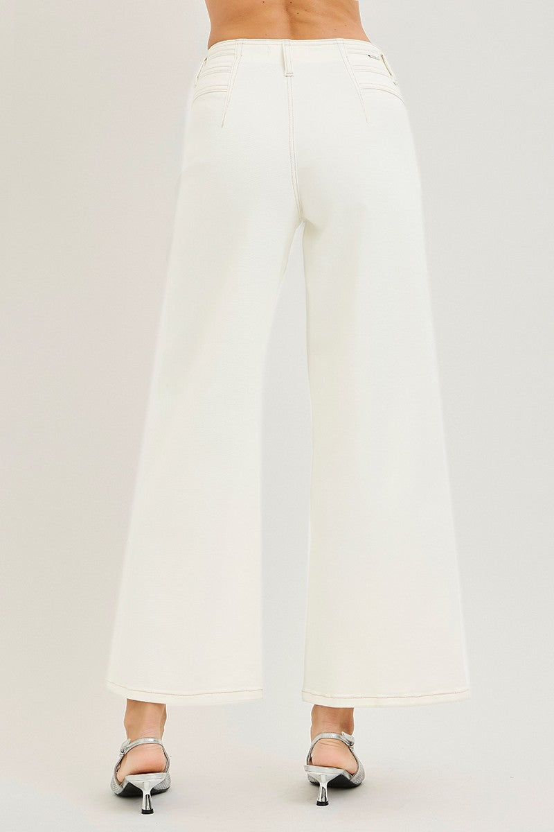 HIGH RISE ANKLE WIDE PANTS