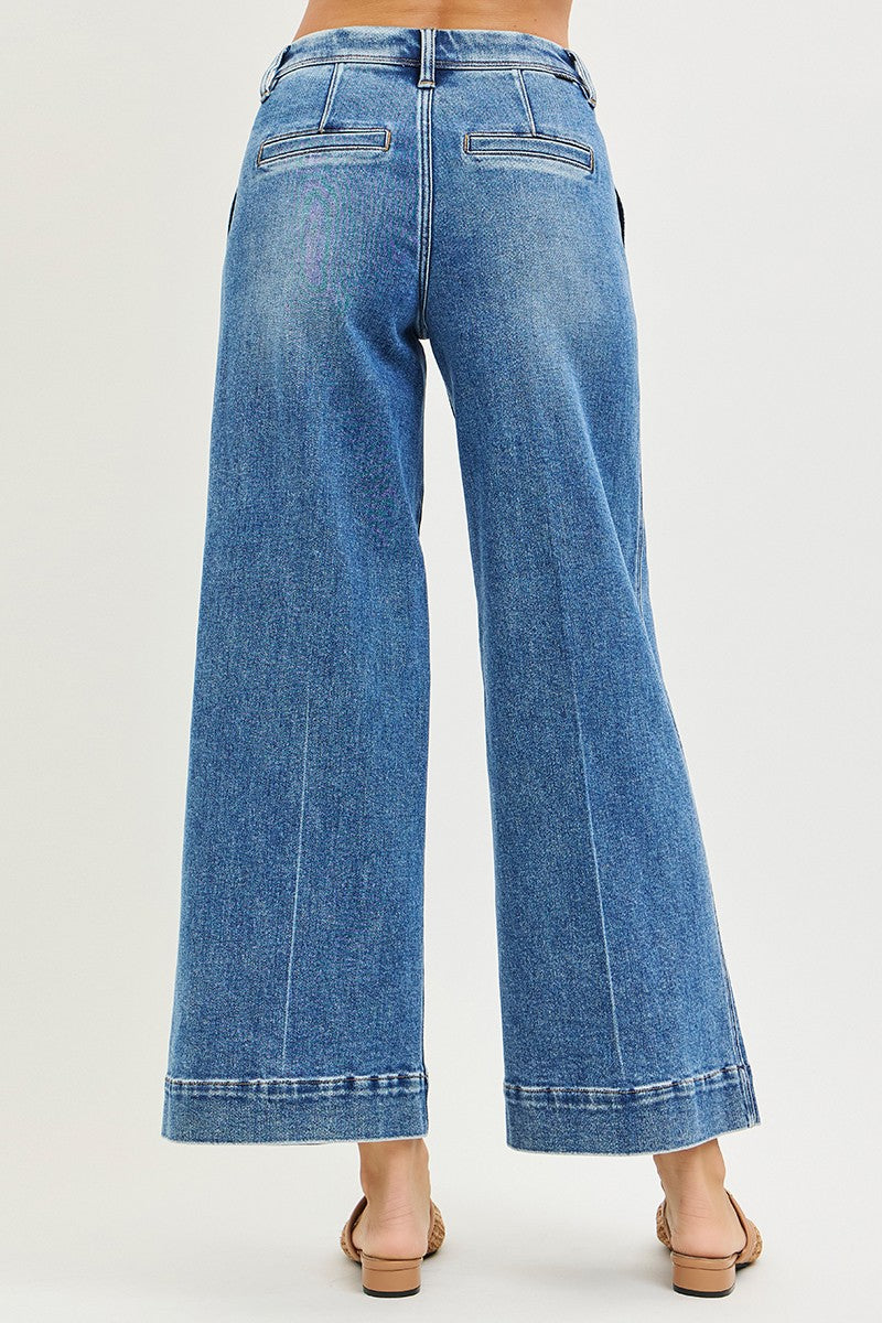 SLOUCHY ANKLE WIDE JEANS
