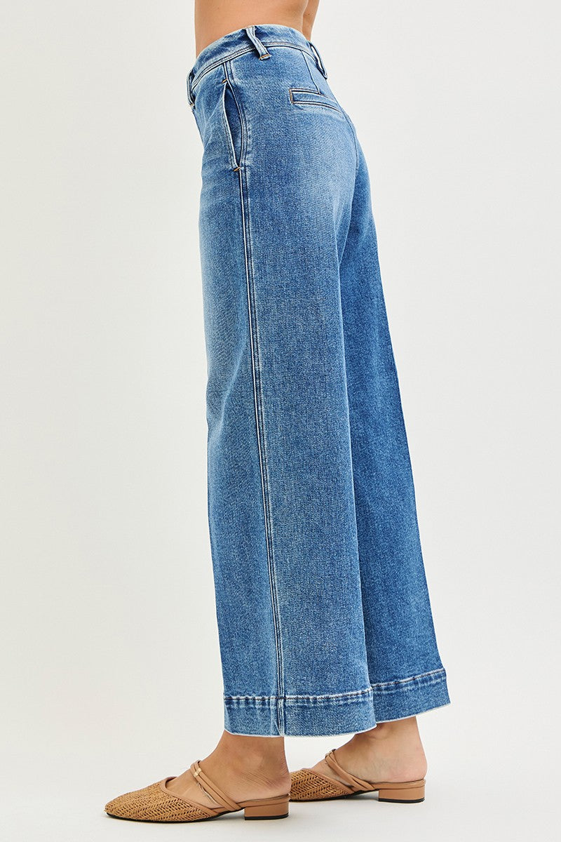 SLOUCHY ANKLE WIDE JEANS