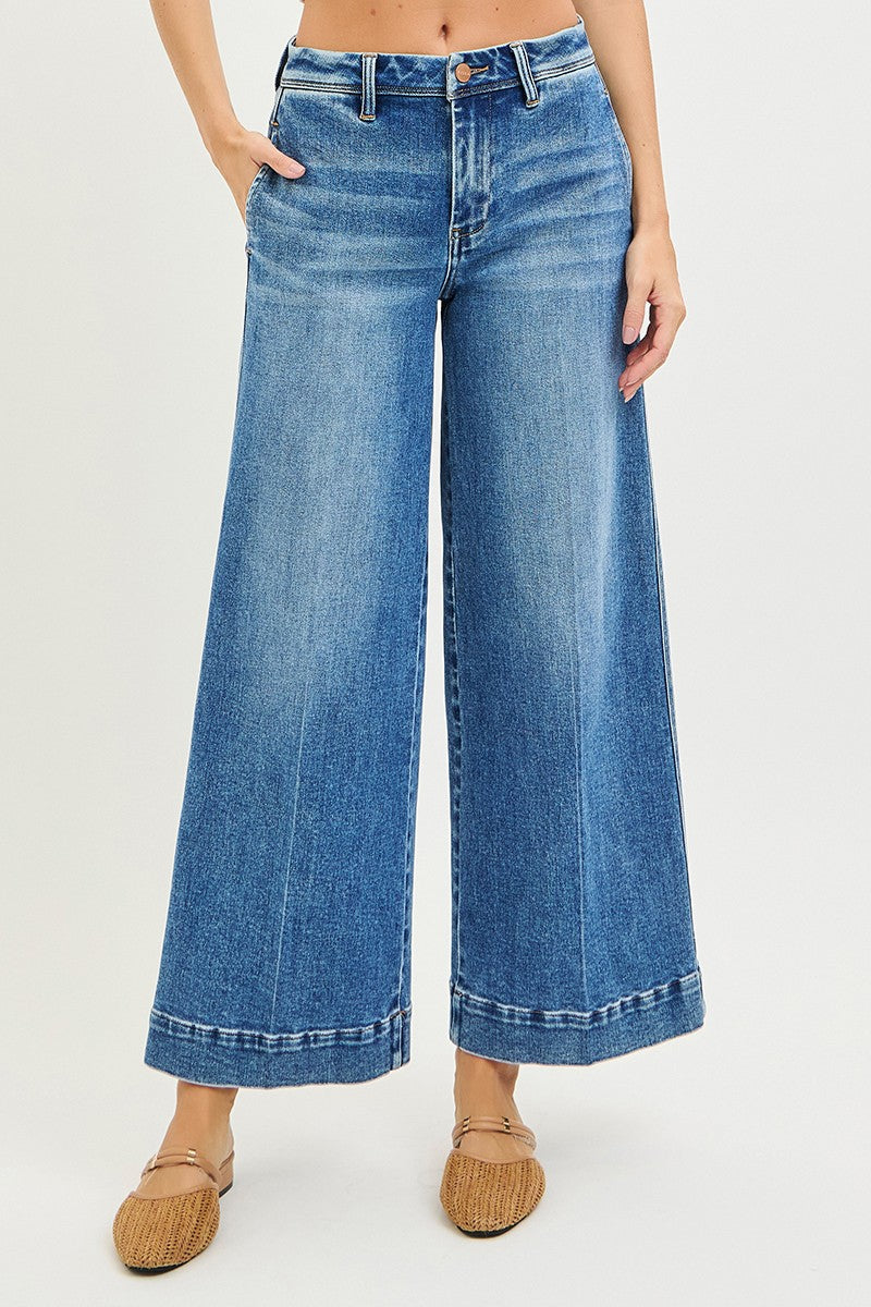 SLOUCHY ANKLE WIDE JEANS