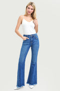 MID RISE FLARE SIDE SEAM DETAILING JEANS