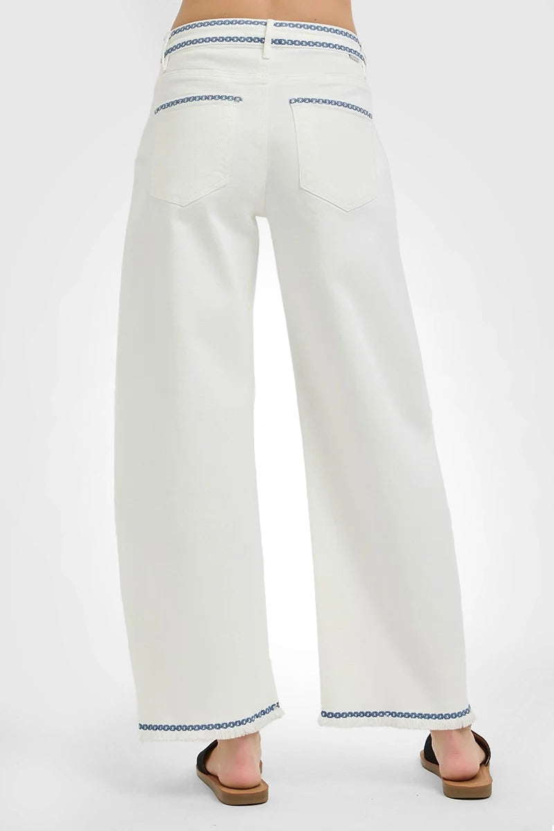 TUMMY CONTROL HIGH RISE CROP BARREL EMBROIDERED