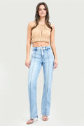 TUMMY CONTROL HIGH RISE STRAIGHT PIN TUCK JEANS