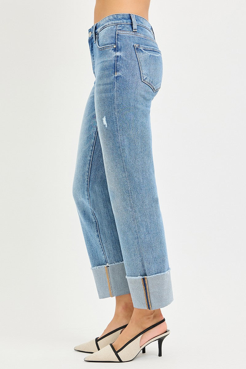 TUMMY CONTROL 4WAY STR MID RISE CROP STRAIGHT CUFF