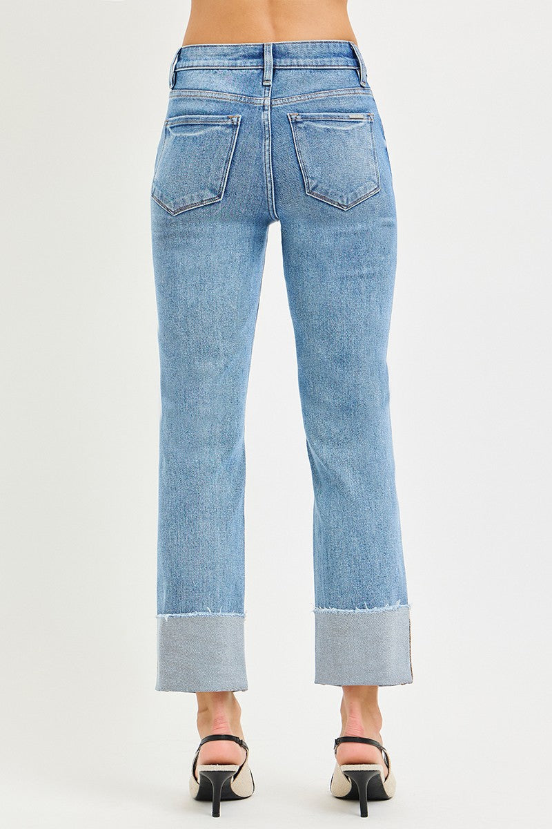 TUMMY CONTROL 4WAY STR MID RISE CROP STRAIGHT CUFF