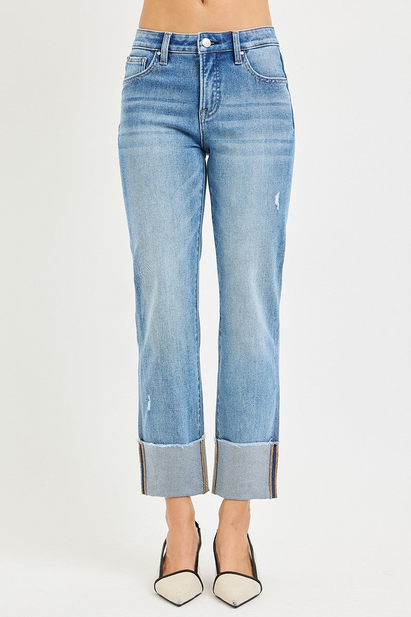 TUMMY CONTROL 4WAY STR MID RISE CROP STRAIGHT CUFF