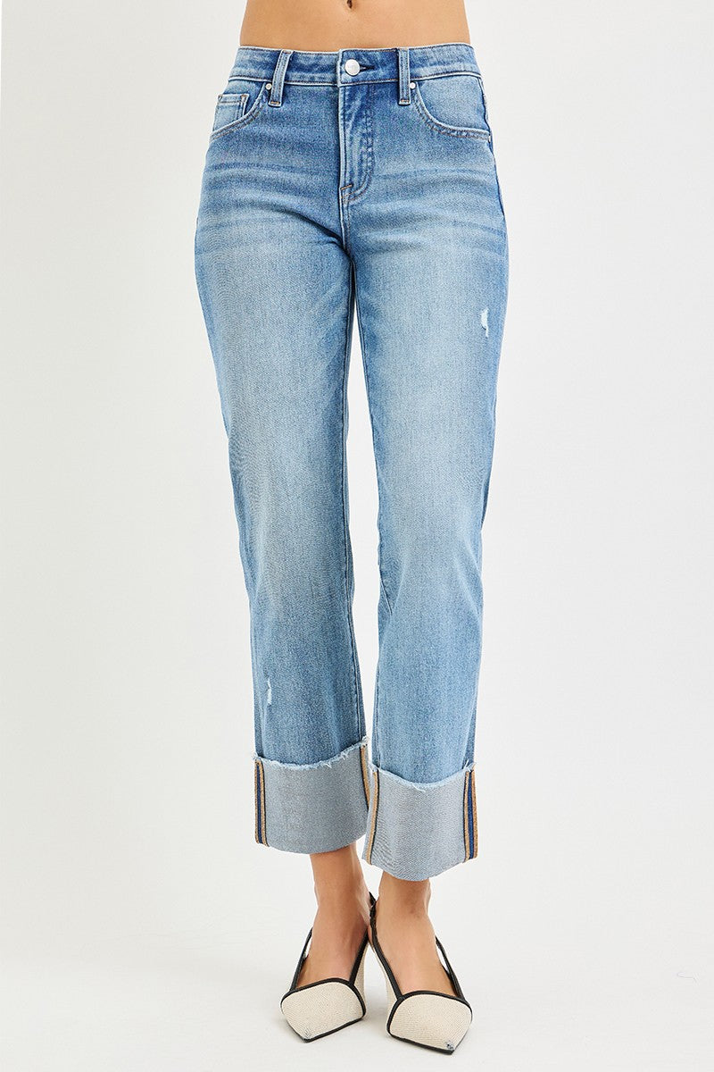 TUMMY CONTROL 4WAY STR MID RISE CROP STRAIGHT CUFF