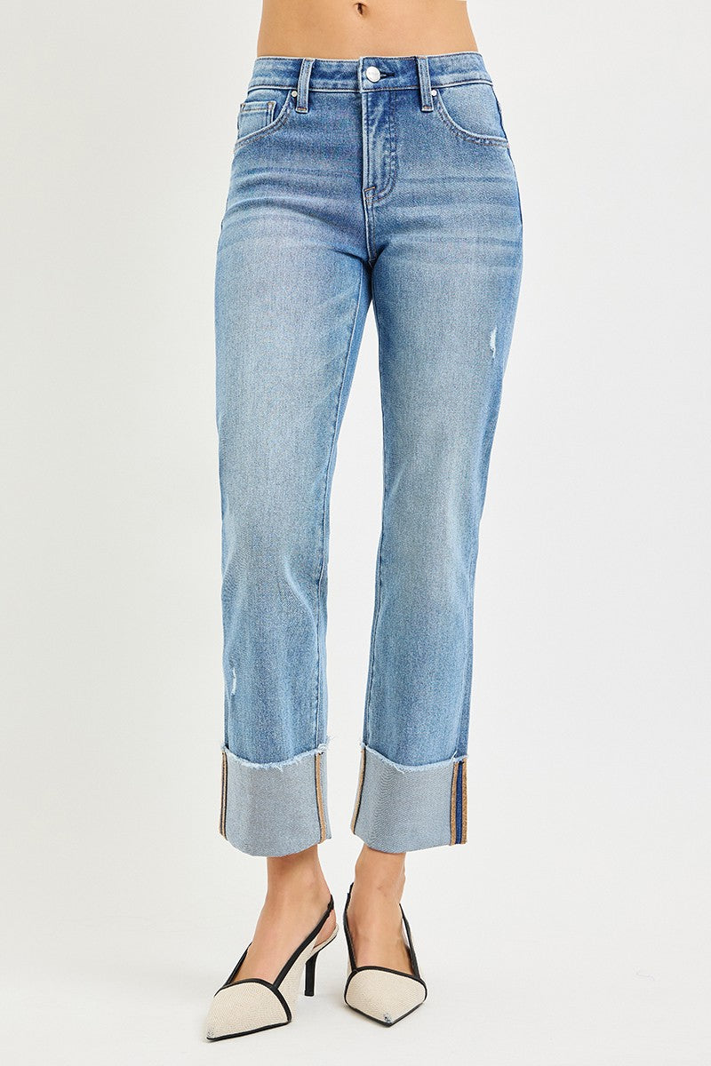 TUMMY CONTROL 4WAY STR MID RISE CROP STRAIGHT CUFF