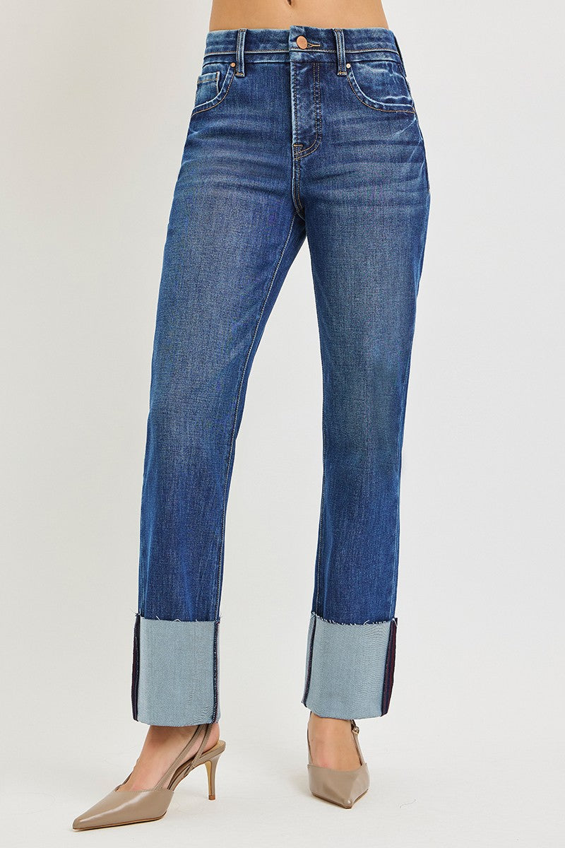 TC 4WAY STRE HIGH RISE ANKLE STRAIGHT WIDE CUFFED