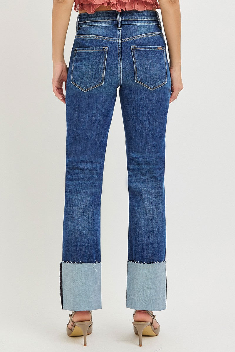 TC 4WAY STRE HIGH RISE ANKLE STRAIGHT WIDE CUFFED