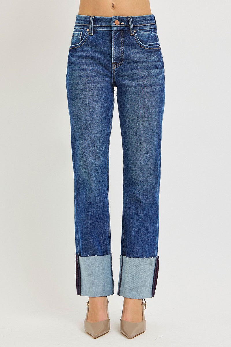TC 4WAY STRE HIGH RISE ANKLE STRAIGHT WIDE CUFFED