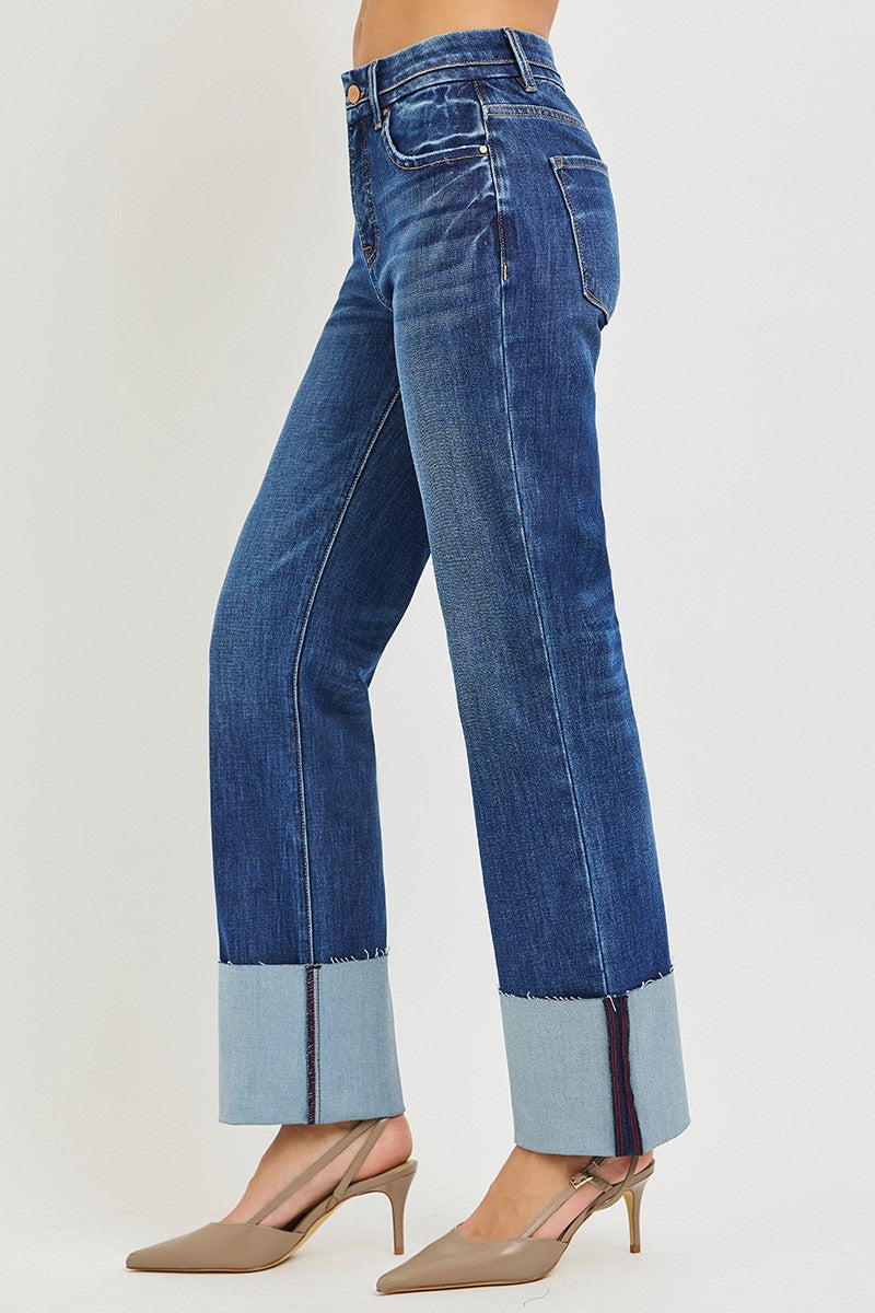TC 4WAY STRE HIGH RISE ANKLE STRAIGHT WIDE CUFFED