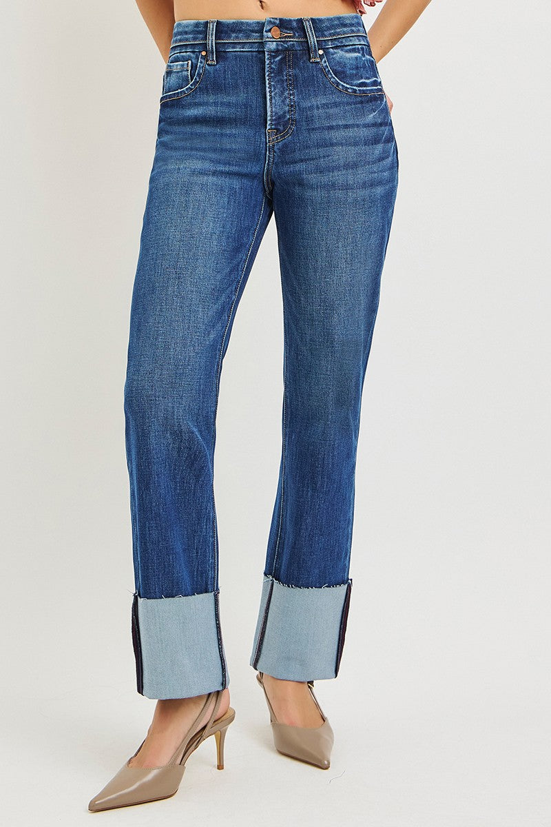 TC 4WAY STRE HIGH RISE ANKLE STRAIGHT WIDE CUFFED