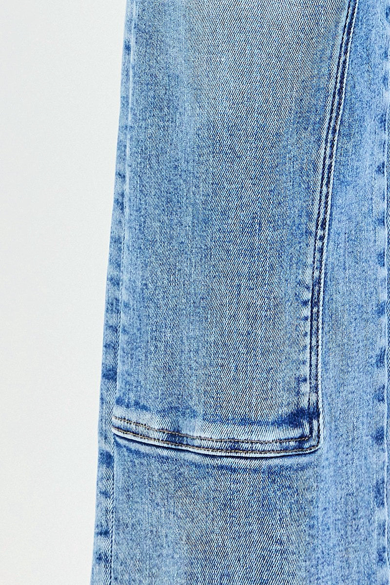 MID RISE ANKLE STRAIGHT SEAMED JEANS