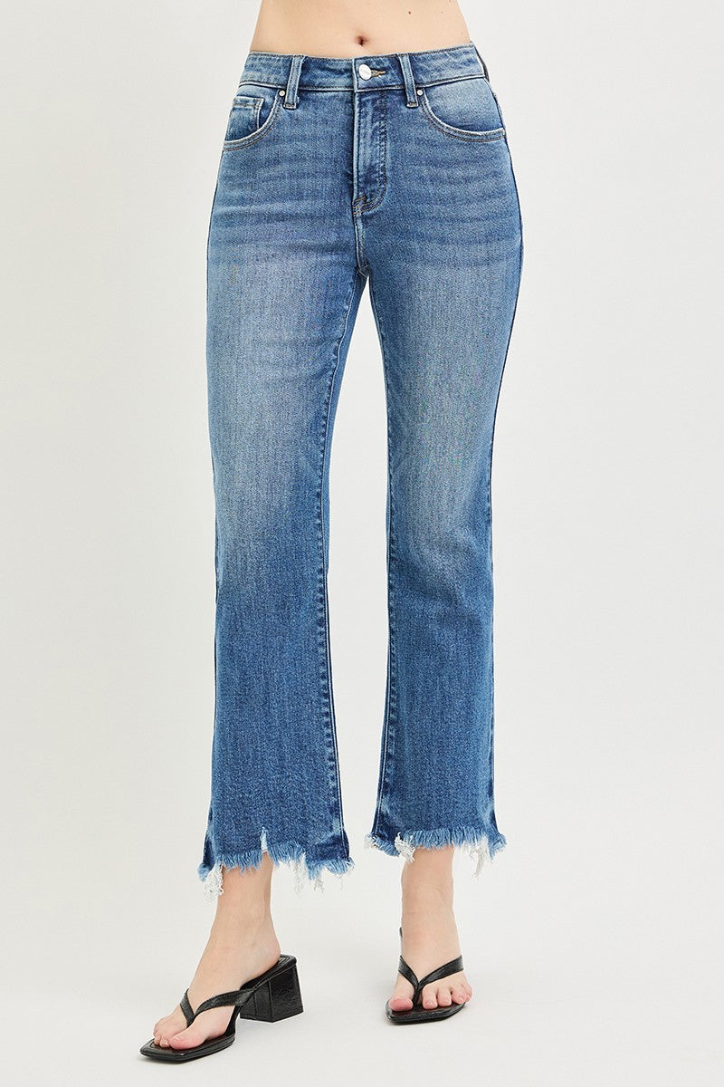 TUMMY CONTROL HIGH RISE CROPPED BOOTCUT JEANS
