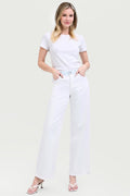 ADJUSTABLE SLOUCHY BAGGY PANTS WITH CONTRAST WAISTBAND STRIP