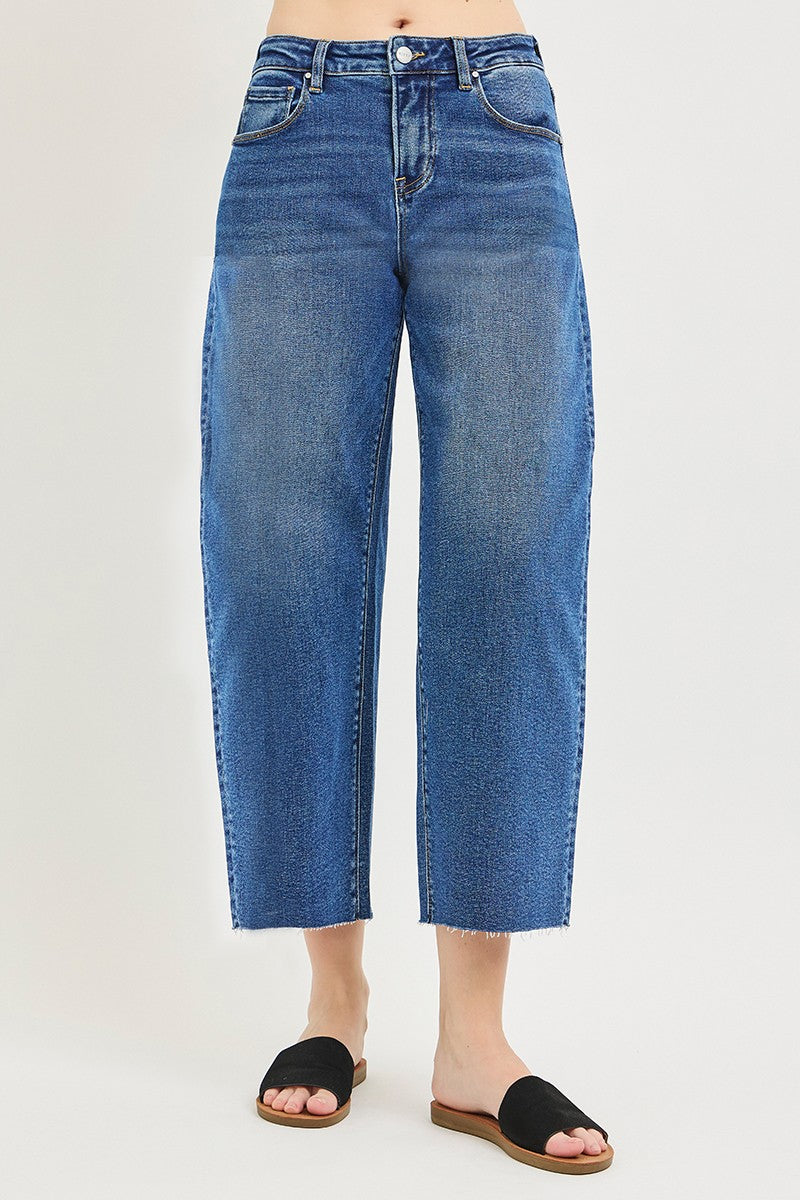 SLOUCHY CROP BARREL JEANS