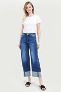 SLOUCHY CROP BARREL CUFFED JEANS